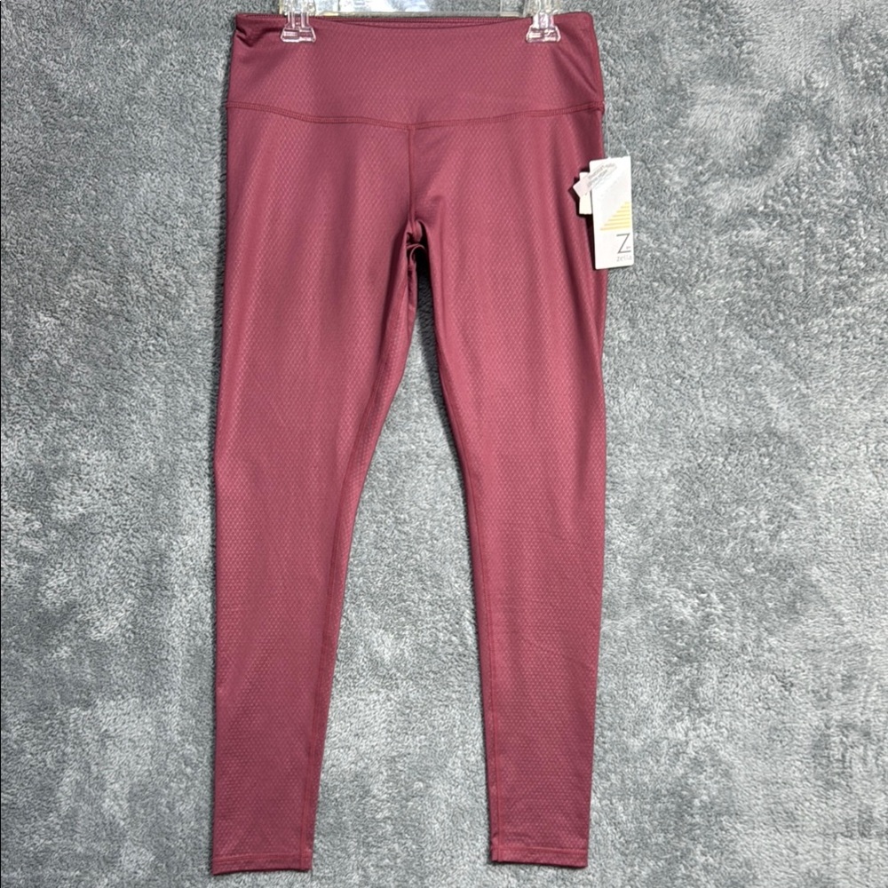 Zella High Waist Maroon Active Leggings Women’s Size Large NWTS